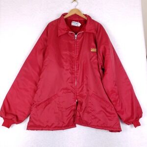 VTG Swingster Jacket Mens 4XL Red Sherpa Lined Coaches Windbreaker Kent USA Made